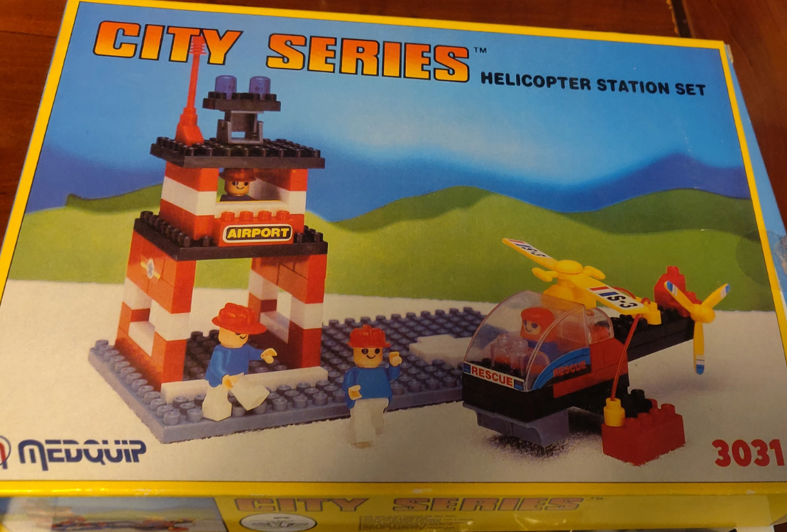 Vintage 1988 (new) City Series Helicopter Station Building Set 3031 Medquip