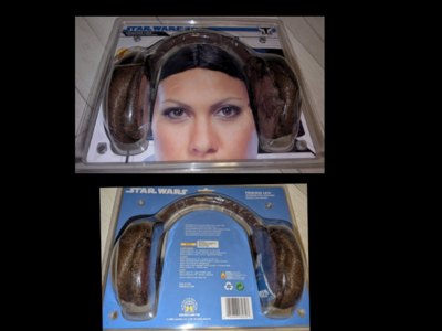 Star Wars Princess Leia Adult Headband With Hair Buns Costume Accessory New