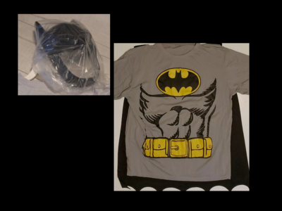 NEW Childs Boys Halloween Costume - Batman Muscle Cape Shirt W/ Mask M 8-10