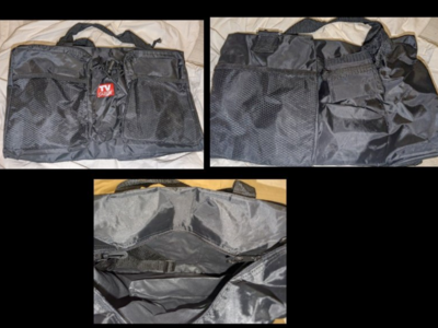 Vintage TV Guide Black Nylon Duffle Bag 15"x9" Travel Small Retro Fun NEW UNUSED