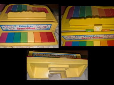 Vintage Fisher Price Rainbow Grand Play Piano Toy #2201 80s Toy