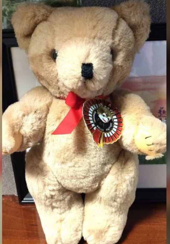 Vintage Teddy Bear Shanghai Dolls Factory Jointed Plush Original Tag pure wool