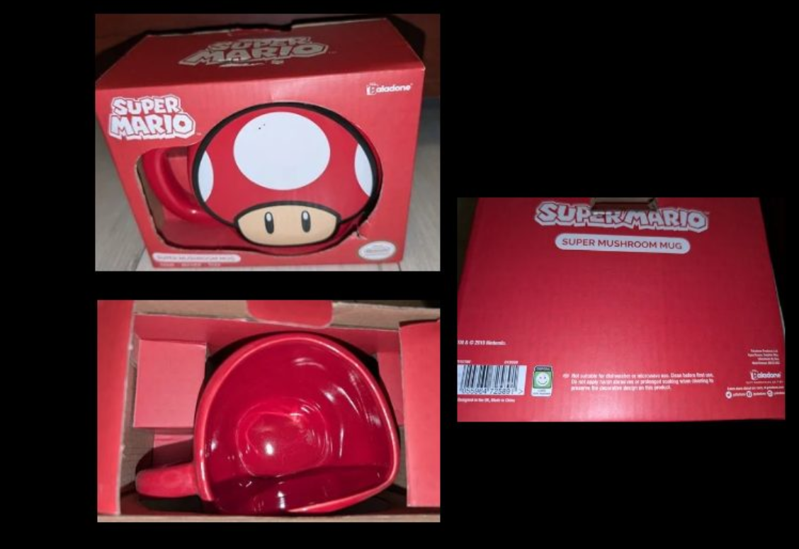 Super Mario Bros Nintendo Red White Super Mushroom Mug Coffee 20 oz