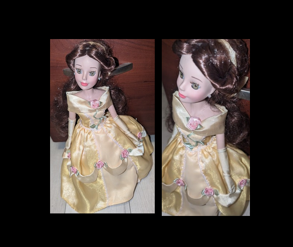 2001 Disney Belle Porcelain Keepsake Doll 15” Tall Brass Key Inc Collectible