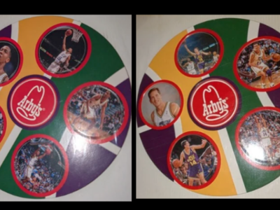 VINTAGE 90s UTAH JAZZ Arby's Pogs Pog - Lot of 2 Cards (12 pogs)