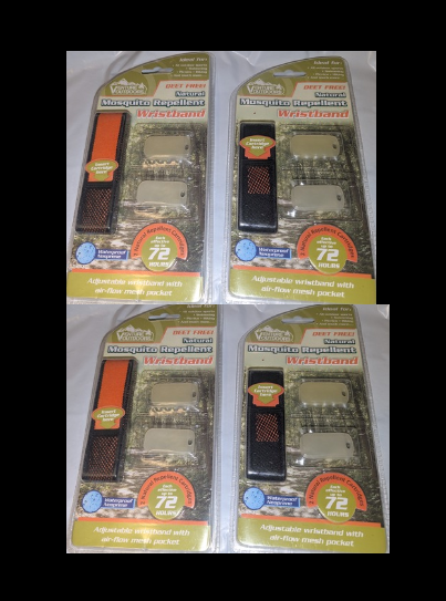 New 4 Pkgs Natural Mosquito Repellent Wristband For Camping / Outdoors - ALL FOR $10