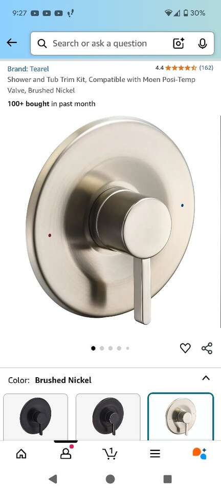 Moen compatible tub/shower cover plate and handle