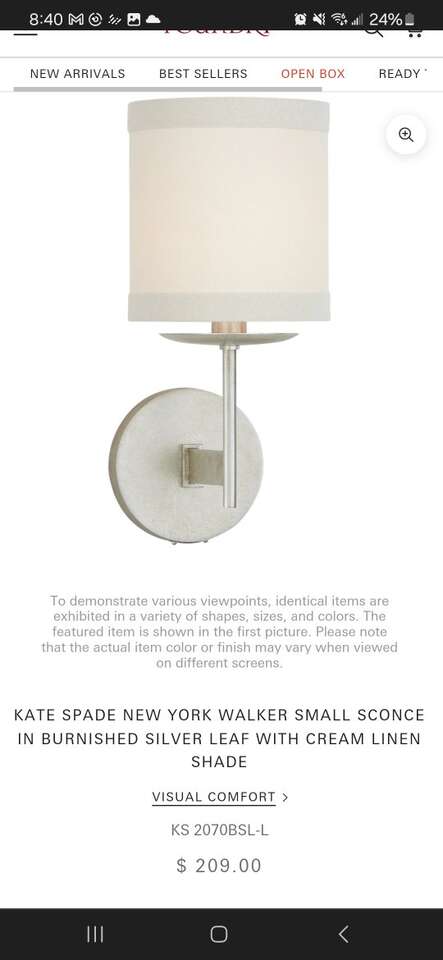 New in box Kate spade sconce light