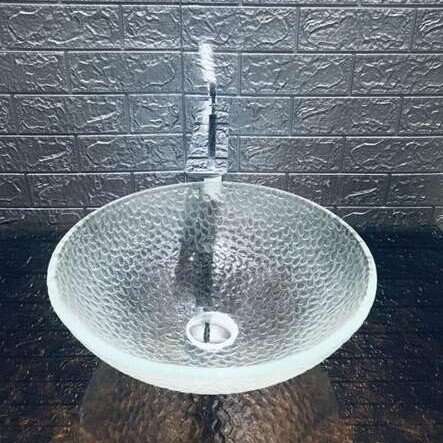 New in box Above counter glass ice sink