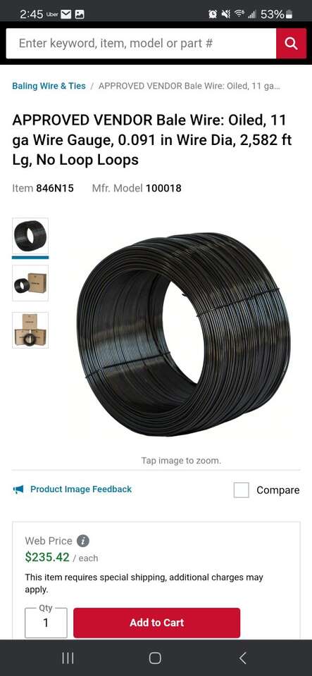 New in box 11 gauge black anealed wire