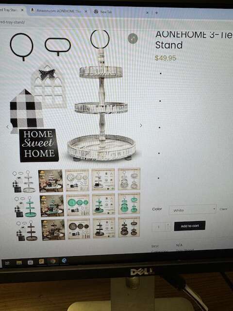 AONEHOME 3-Tiered Tray Stand white.