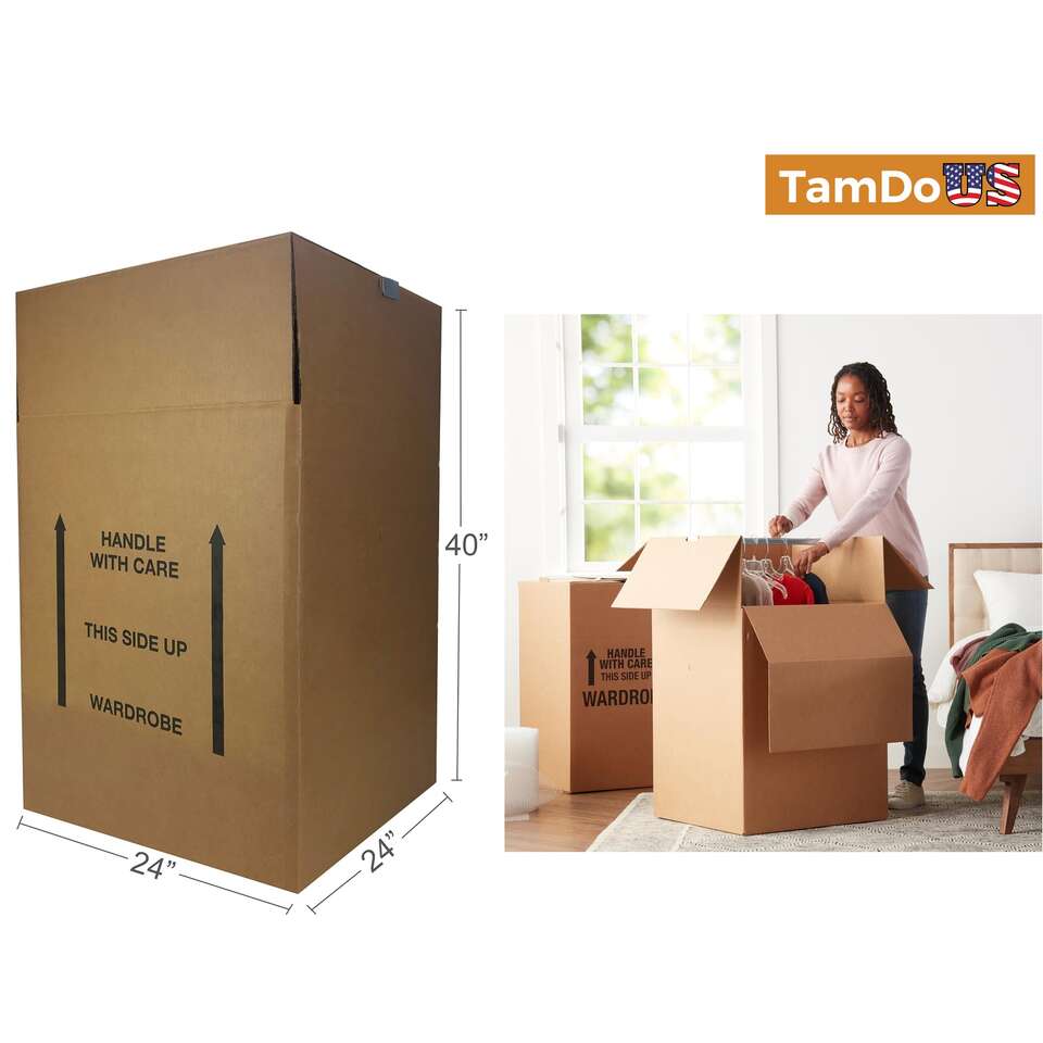 Wardrobe Clothing Moving Boxes with B… Furniture