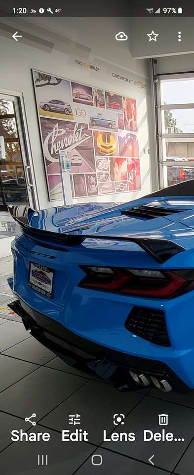 C8 Corvette 2020 or Newer Z51 Rear Spoiler Carbon Flash