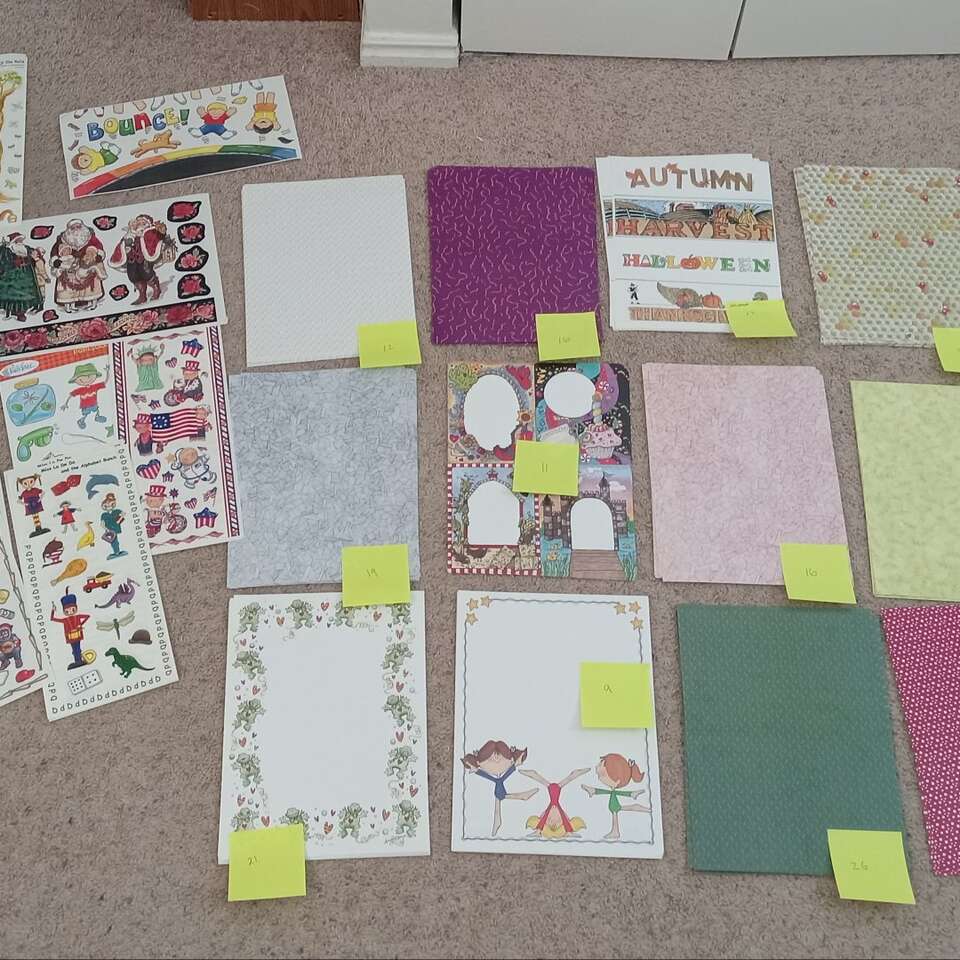 Over 150 Sheets Scrapebooking Paper plus Stickers
