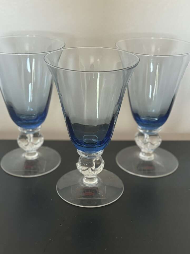 Set Of 3. 7in Vintage Charter Club Crystal Goblets