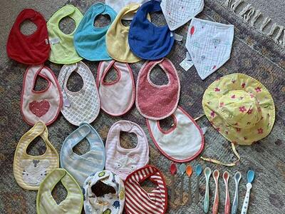 Baby Bibs/Spoons/Sun Hat