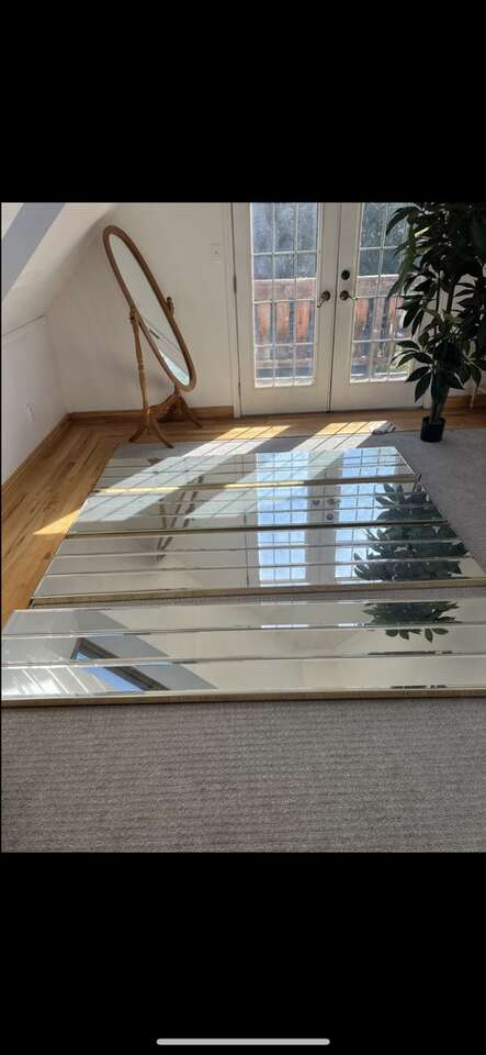 Vintage 1970’s 4-Panel Mirror Room Divider