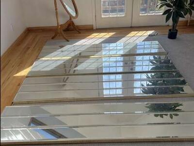 Vintage 1970’s 4-Panel Mirror Room Divider