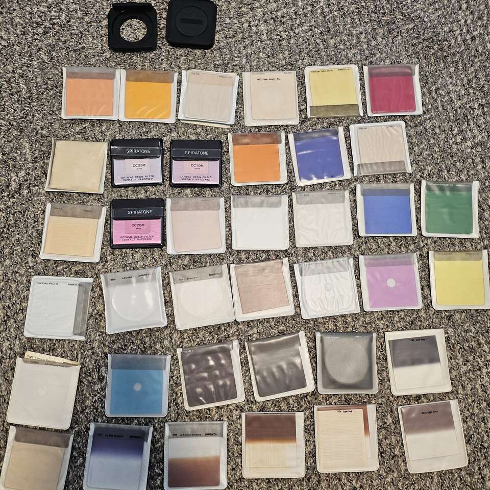 75mm vintage ambico camera filters + 52mm adapters