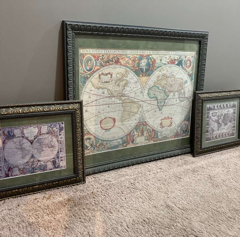 Framed Antique Map Prints