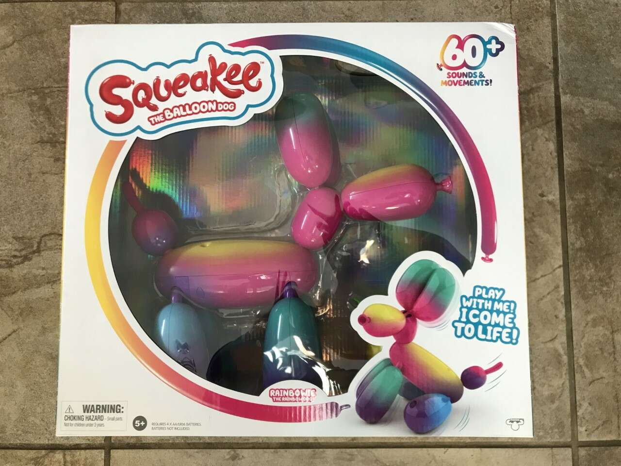 New Squeakee Rainbowie the Balloon Dog Electronic Pet