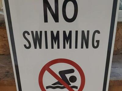 "No Swimming" Sign | 18" x 24" Aluminum