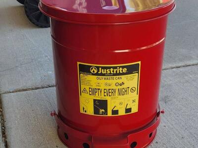 Justrite 10 Gallon, Oily Waste Can 09300