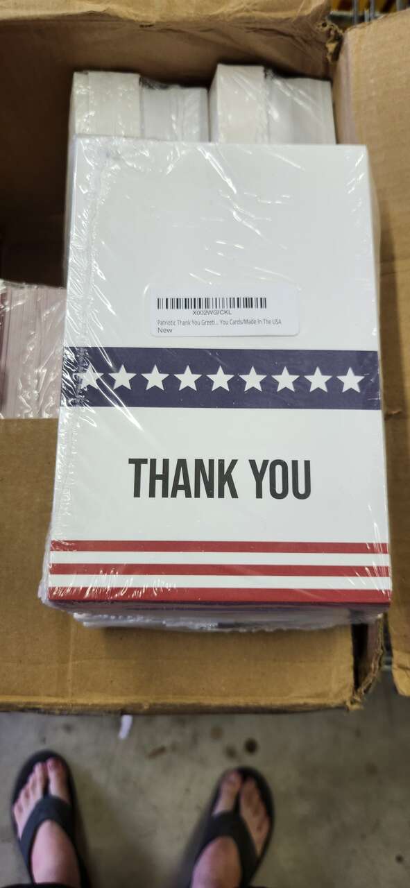 Qty (125) Patriotic Thank You Greeting Cards