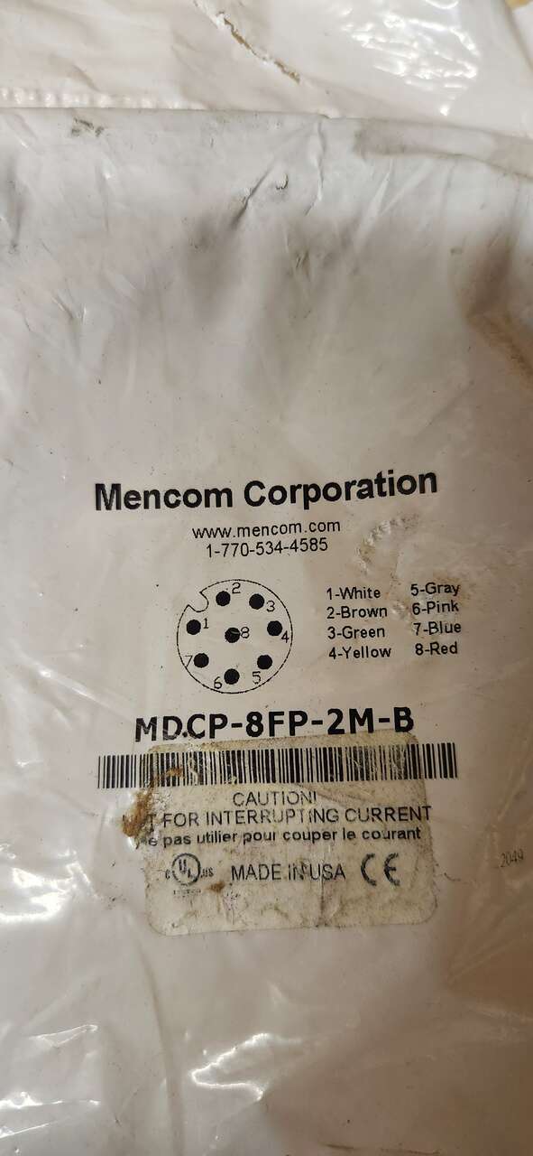 Mencom Corporation MDCP-8FP-2M-B Receptacle 8 Pole Female Straight 2M 24awg NOB