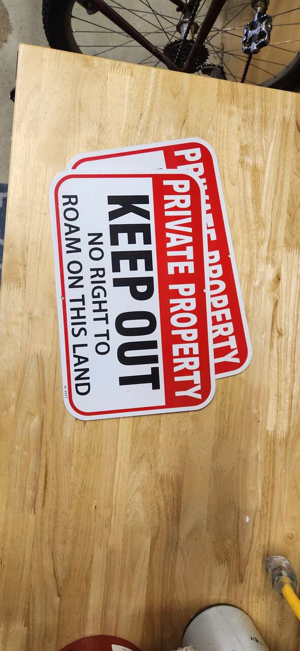 (2) Metal Private Property Sign 14x10"