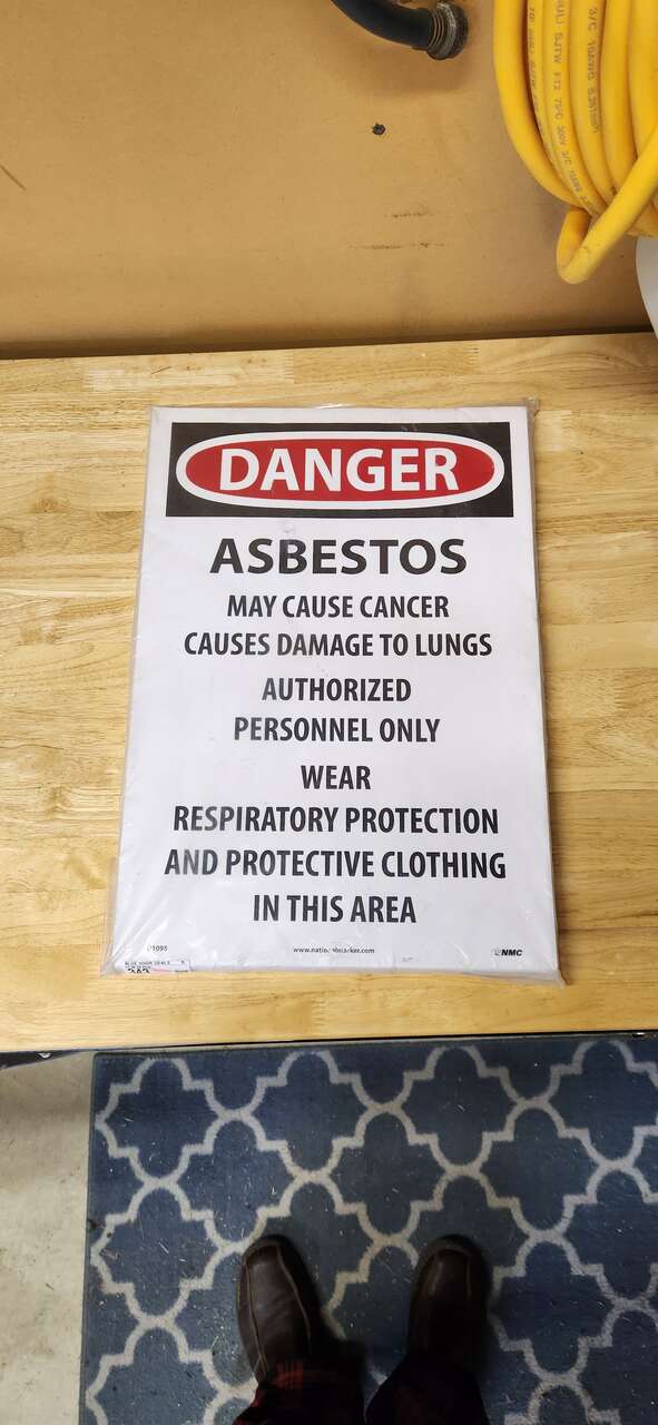 NMC D1095 Sign Danger Asbestos Cancer & Lung Disease Hazard Paper 18 x 14 200Pac