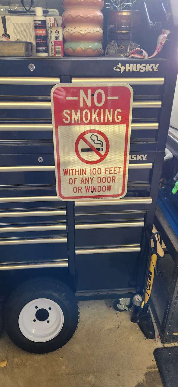 12" x 18 "No Smoking - Within 100' of Any Door" High Intensity Reflective Sign