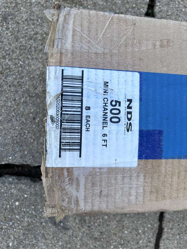 NDS 500 Mini Channel Ground Drain 6 foot (box of 8) NEW