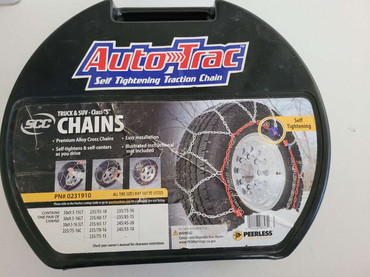 Snow Chains-sizes in the second picture