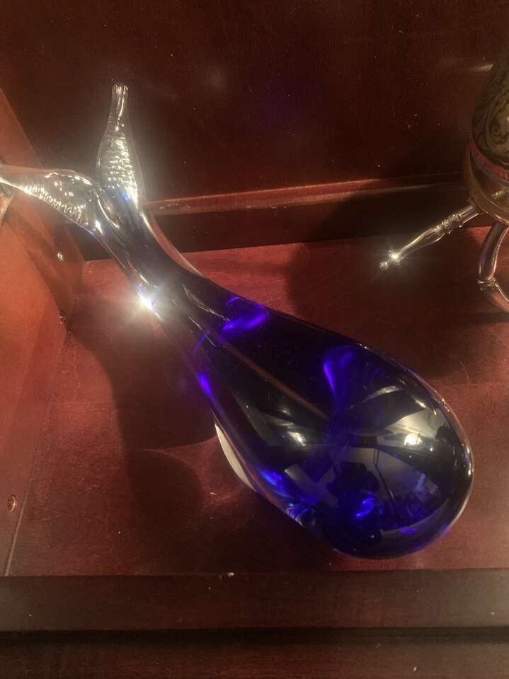 Stunning Glass Blown Blue Whale