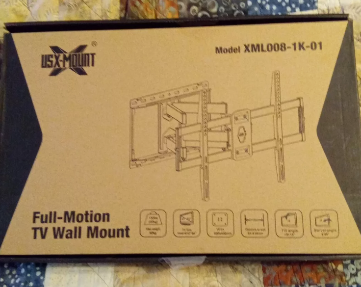 USX Mount Full Motion TV Wall Mount Model Xml008-1K-01 For 47 To 84 TV