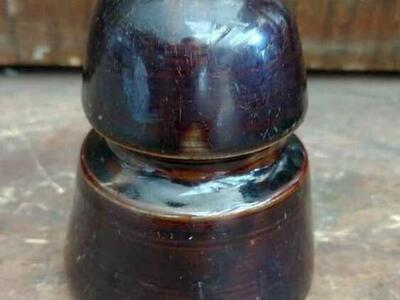 Vintage Brown ceramic insulator