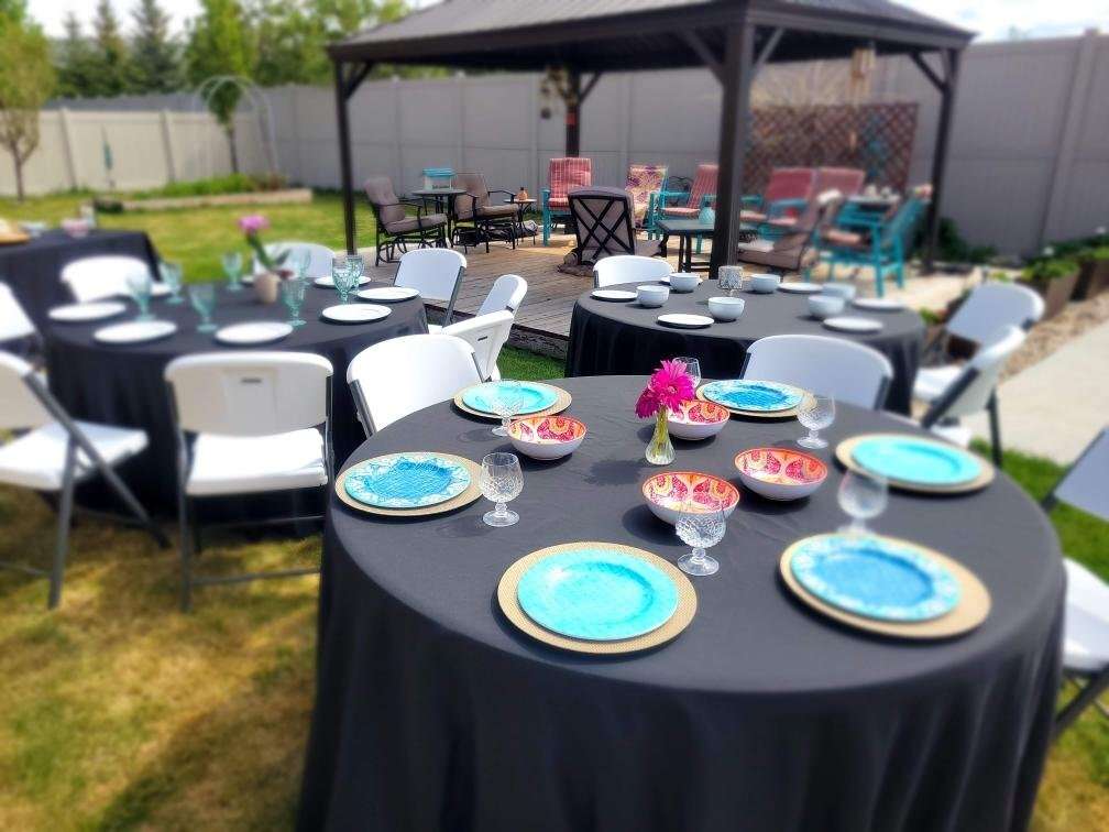 tables, chairs and linens Rentals