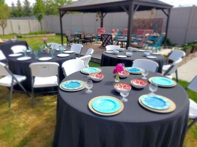 tables, chairs and linens Rentals