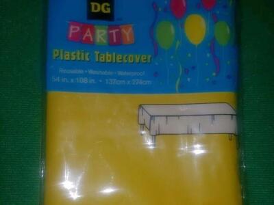 6 Party Plastic Table Cover 54" x 108" Neon Y