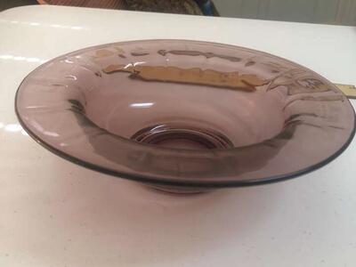 Depression glass cranberry colored bowl
