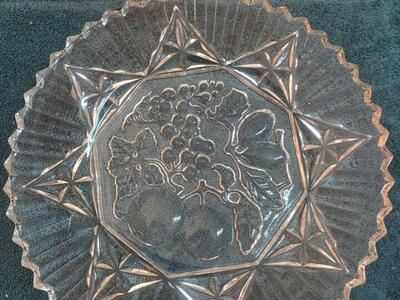 Depression glass crystal serving platter