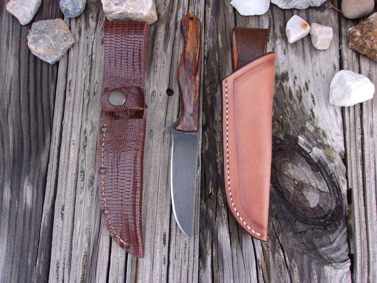 Mike Alachua Custom Handmade Knife w/ LF Custom Leather Sheath “All Made in the USA”