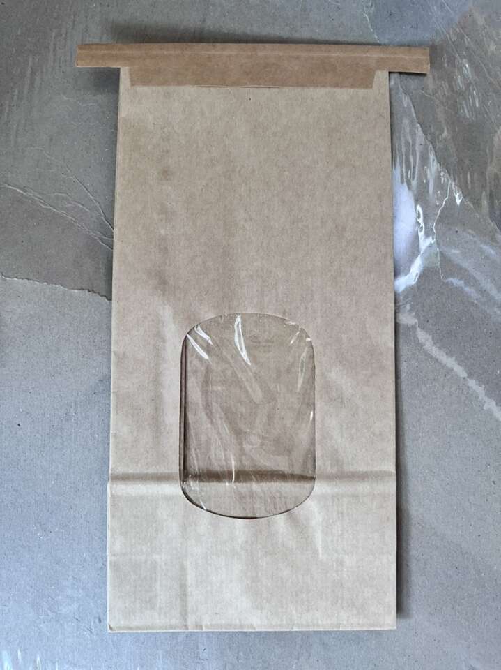 Unprinted Natural Window Brown Bags 4.75 x 2.5 x 9.5 in, 500 Count