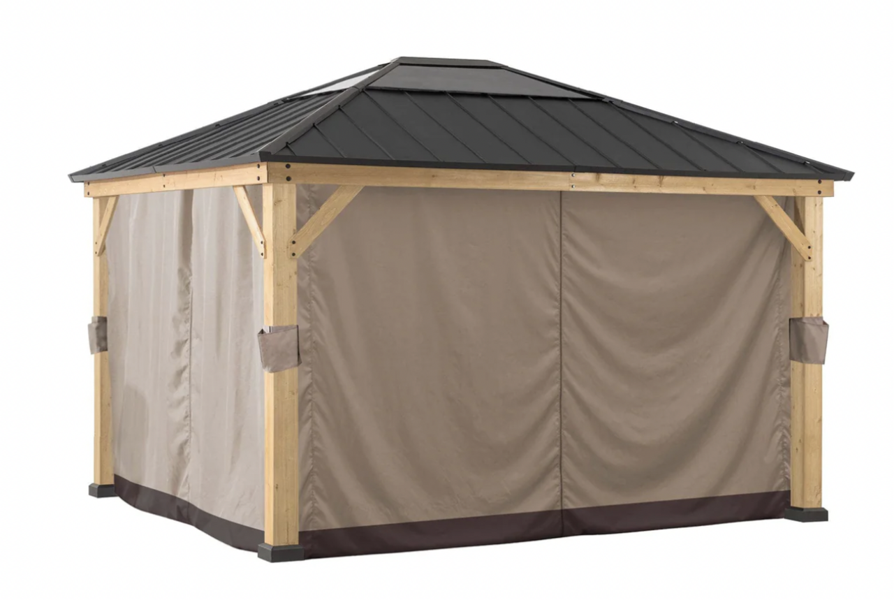 Sunjoy Replacement Universal Curtains for 13 ft x 15 ft Wood-Framed Gazebos