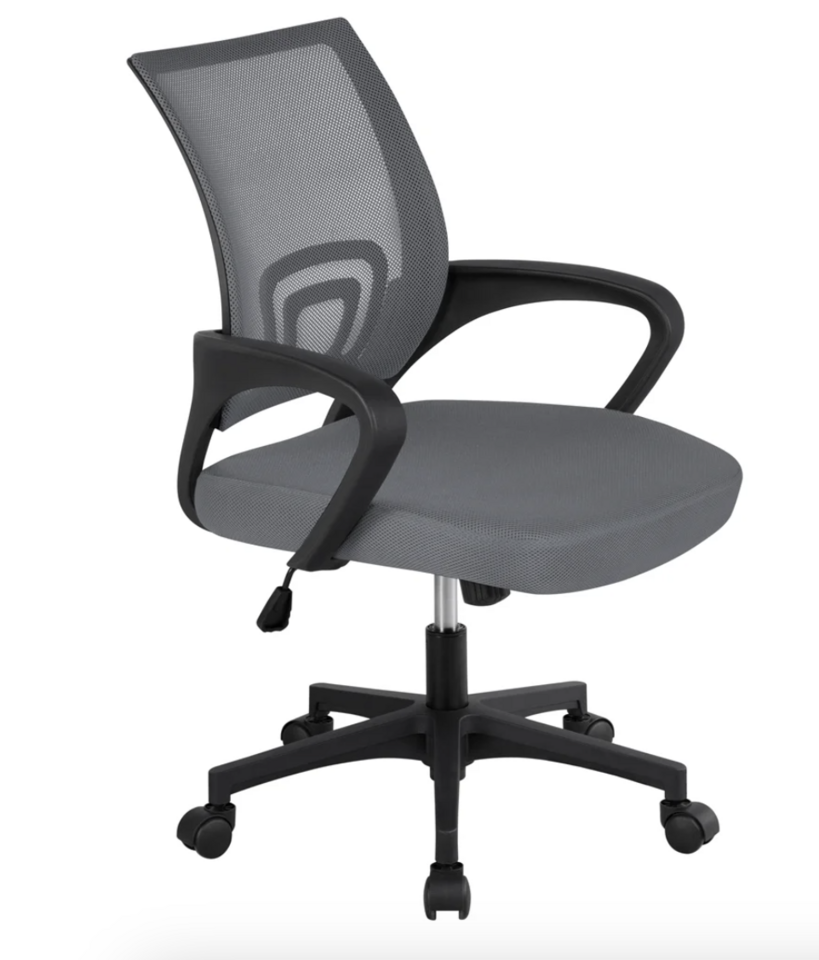 Office Computer Chair with Wheels, Swivels , Gray