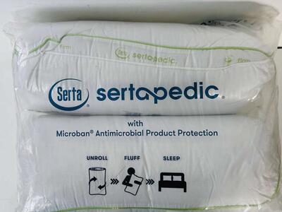 Sertapedic Firm Bed Pillow, Standard/Queen, 2 Pack