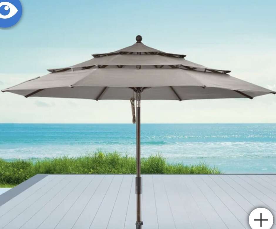 Proshade 11ft Wood-Look Collar Tilt Aluminum Umbrella