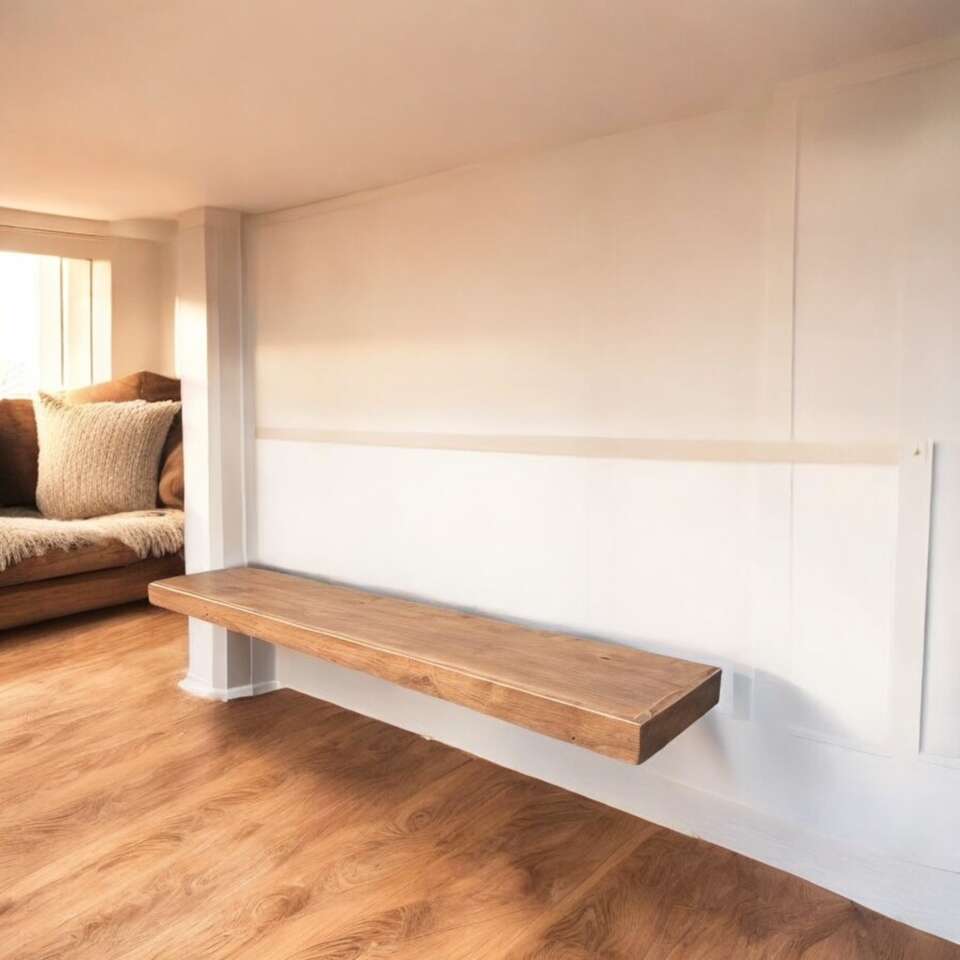 Minimalist Wall Mount floating bench,Steel Frame