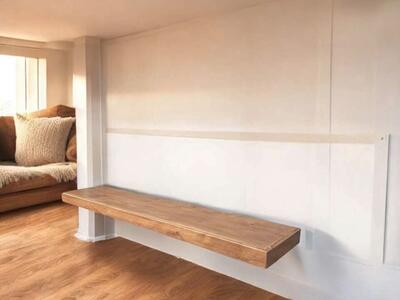 Minimalist Wall Mount floating bench,Steel Frame